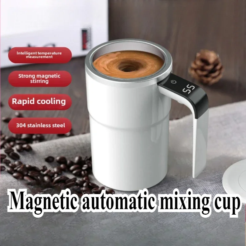 

Smart Temperature Measuring Coffee Cup - Magnetic Auto-Stirring, Electric Portable Smoothie Blender, Fitness Protein Shaker