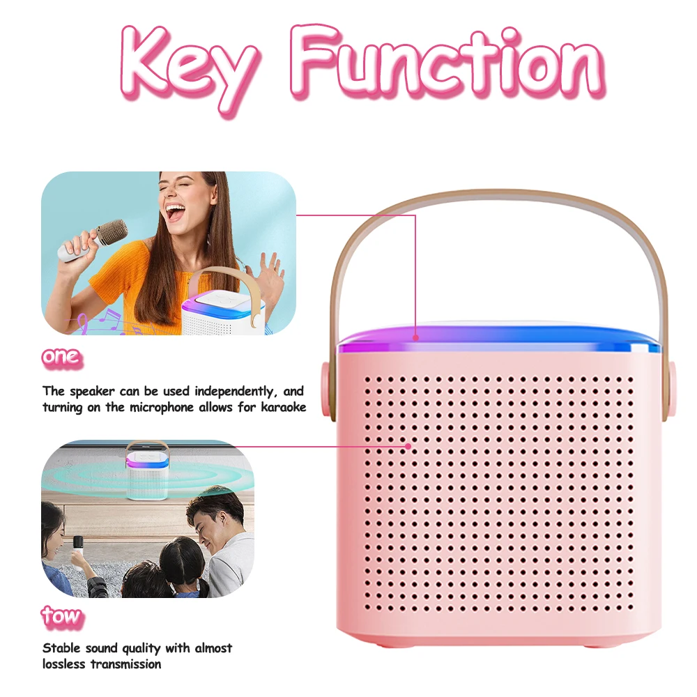 

karaoke machine for kids Handheld Speaker With Microphone Home KTV Player LED Lights Singing Portable microphone