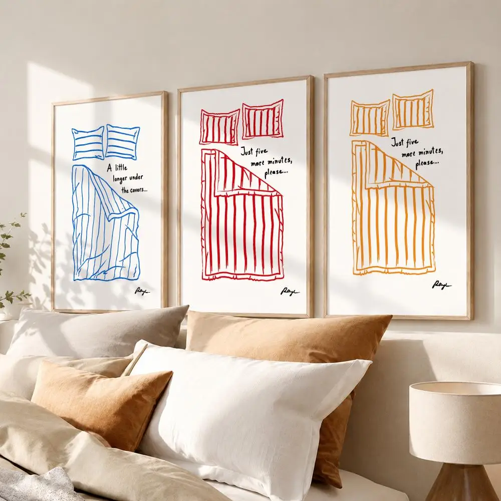 Just Five Minutes Art Painting Calligraphy Wall Art HD Canvas Oil Painting Posters Prints Home Bedroom Living Room Decor Gift