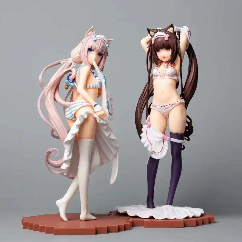 23cm Nekopara Chocola Vanilla 1/7 Kigae no Hitotoki PLUM Japanese Anime PVC Action Figure Toy Game Collectible Model Doll