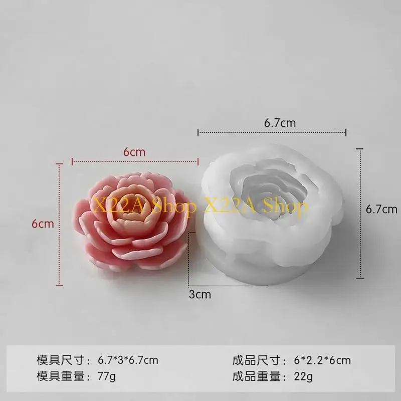 Molde silicone Camellia Flower Mousse Fondant Cake Baking Mold