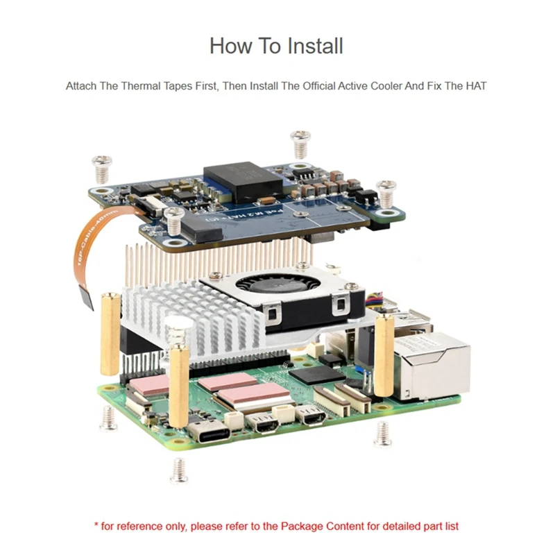 POE M.2 HAT+ Adapter with PoE Function for 5,Supports NVMe Protocol M.2 Solid State Drive,High-Speed Read-AC17