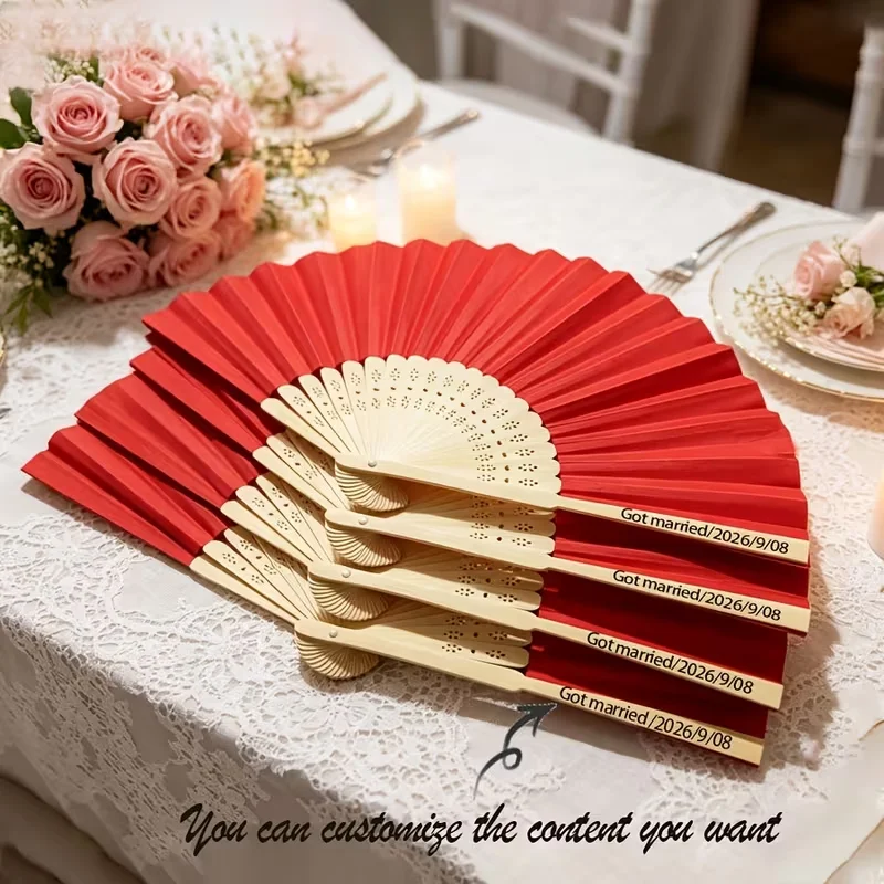 10Pcs/30Pcs/50Pcs/70Pcs Personalized Custom Paper Fans, Bridal Craft Fans Suitable for Bridesmaids' Gifts and Wedding Decorations, Perfect for Parties, Events, and Summer Accessories, Personalized Text, Record Important Moments in Your Life, Leave Behind Beautiful Memories