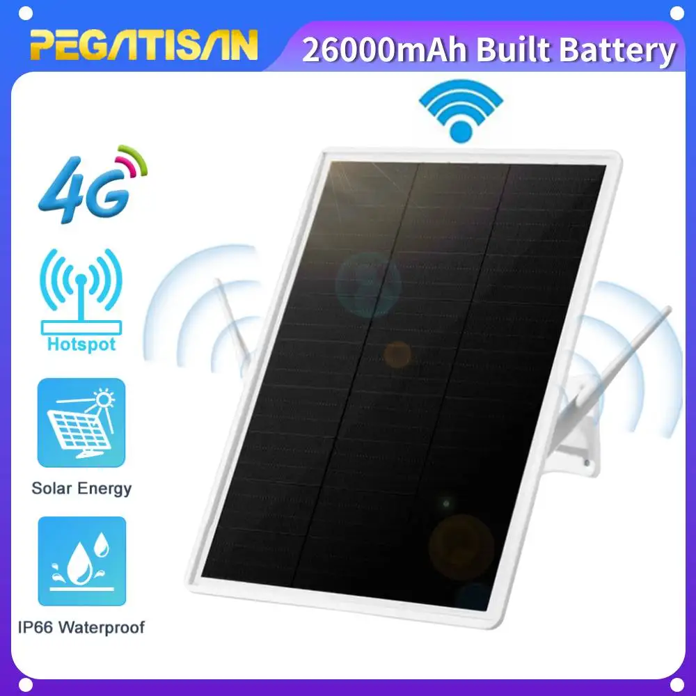 

PEGATISAN 4G LTE Solar Router 2.4Ghz WiFi Hotspot Wireless Access Point SIM Card-Slot Built-in 26000mAh Battery IP66 Waterproof