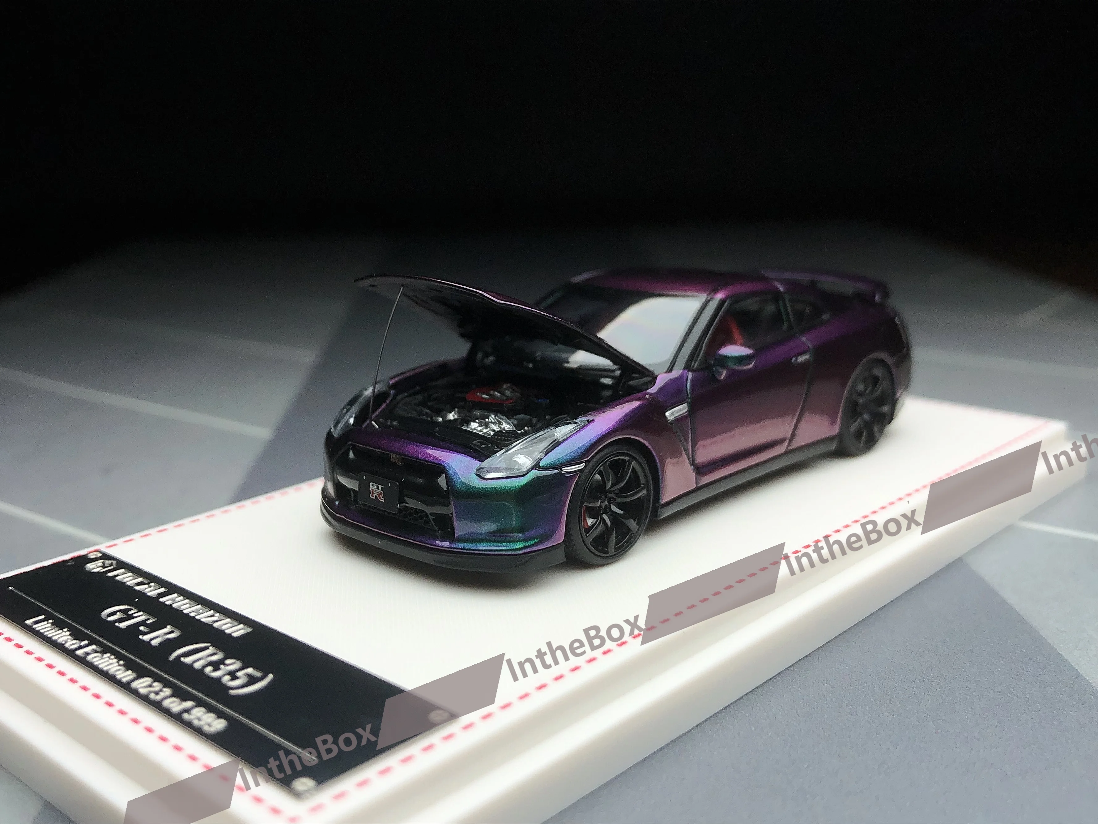 SEP 2024 FH Focal Horizon GT-R R35 Magic Purple Silver + Engine 1/64  Diecast Metal Car Model Collection Limited Edition Hobby T