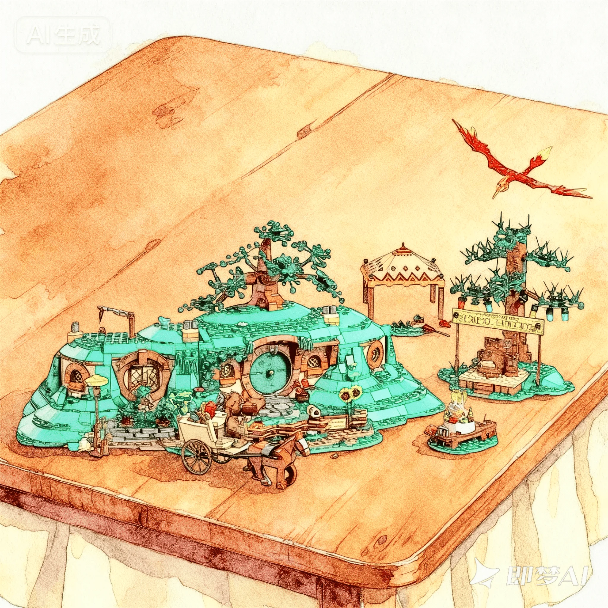 

Christmas gift, home decoration, architectural building block set, green building, intelligent puzzle, mechanical assembly, chil