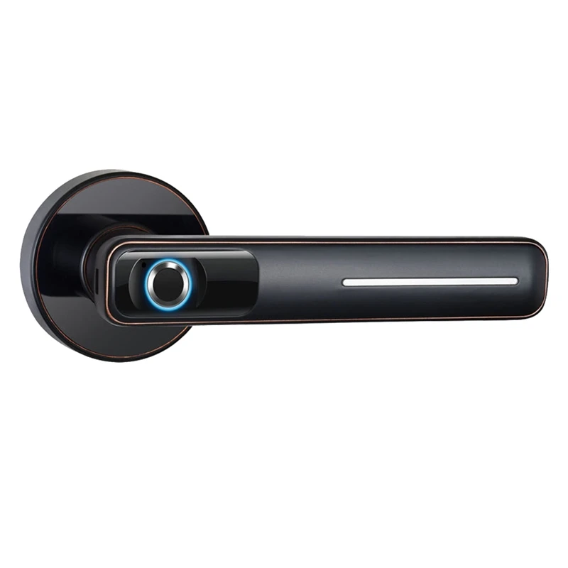 

Fingerprint Door Lock, Smart Door Handle Fingerprint Door Knob for Bedroom, Office, Hotels Door Locks with Handle-B