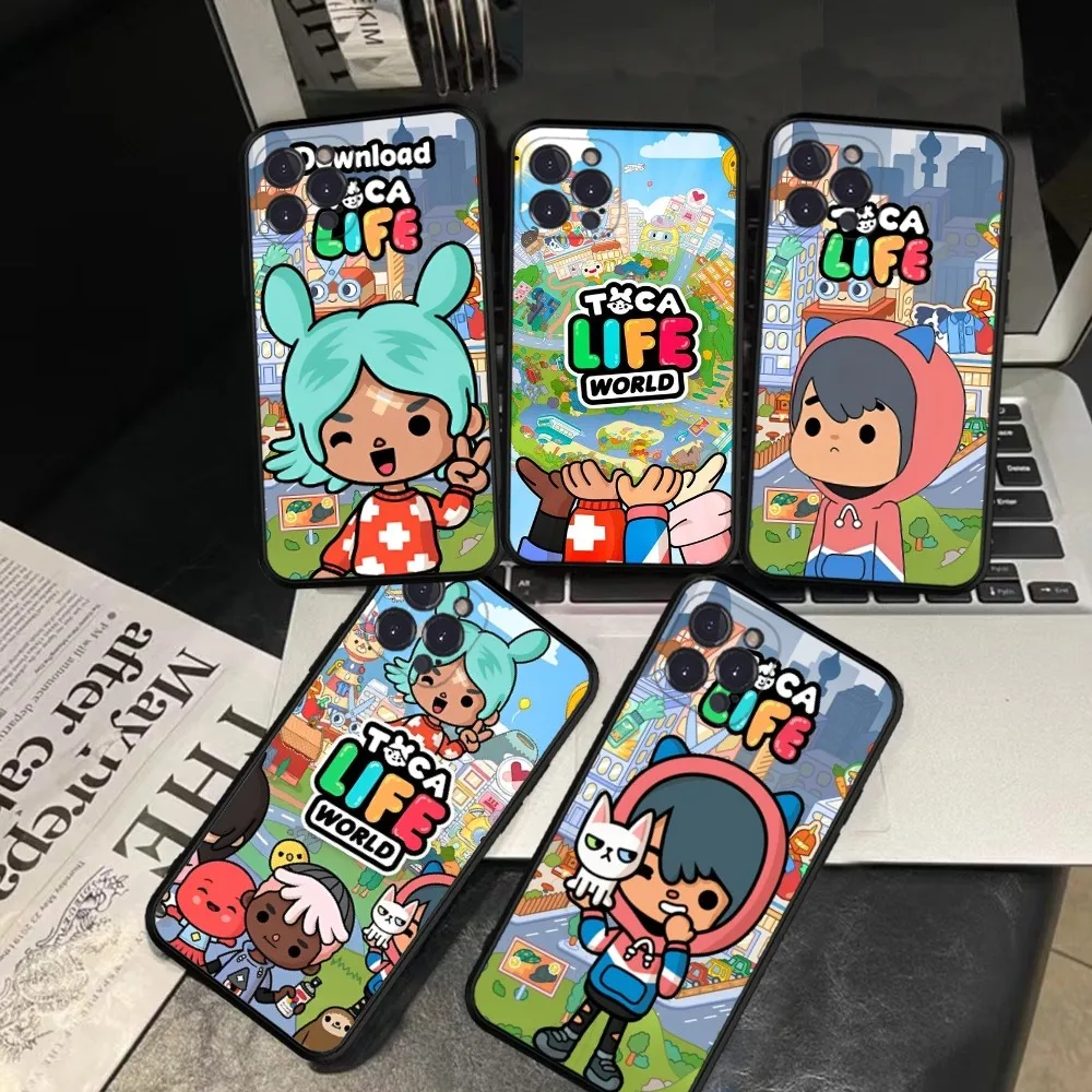 Toca Boca Toca Life World 전화 케이스 실리콘 소프트 for iphone 15 14 13 12 11 Pro Mini XS MAX 8 7 6 Plus X XS XR 커버