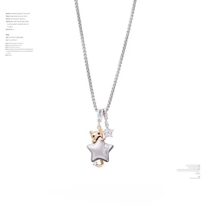 collier-pendentif-chaton-dopamine-original-serie-star-wish-cat-chaine-de-clavicule-etoile-cadeaux-d'anniversaire-pour-filles