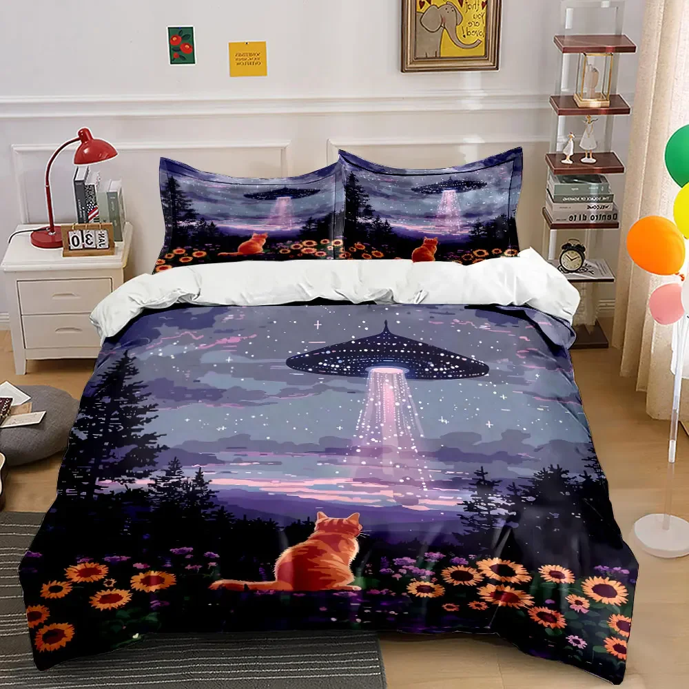 

Alien Encounter Nature Decor Set Soft Comfortable Duvet Cover Bedding Set Included 1*Duvet Cover & 2*Pillowcases, gift
