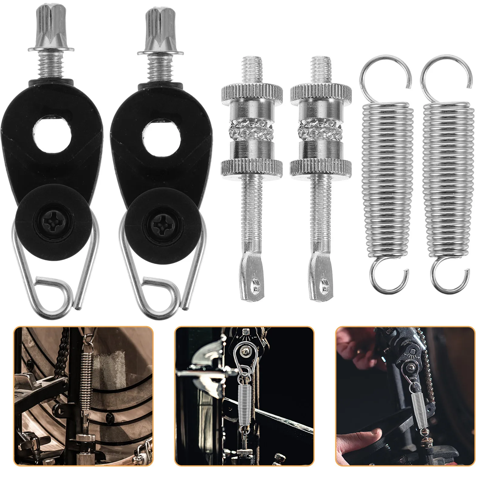 

2Pcs Professional Drum Foot Pedal Spring Metal Cam Tensioner Replacement for Bass Drum Percussion Parts Spring Cam Tensioner