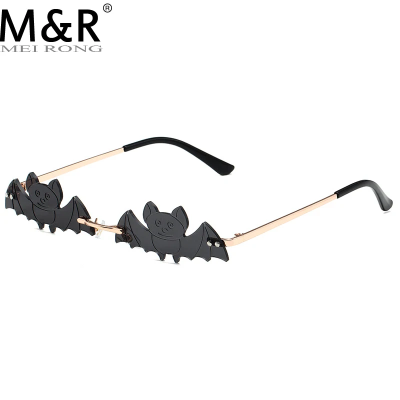 

2023 Unisex Fashion Bat Shape Sunglasses Rimless lovely True Film Sun Glasses UV400 Trend Narrow Eyewear Streetwear ​Accessories