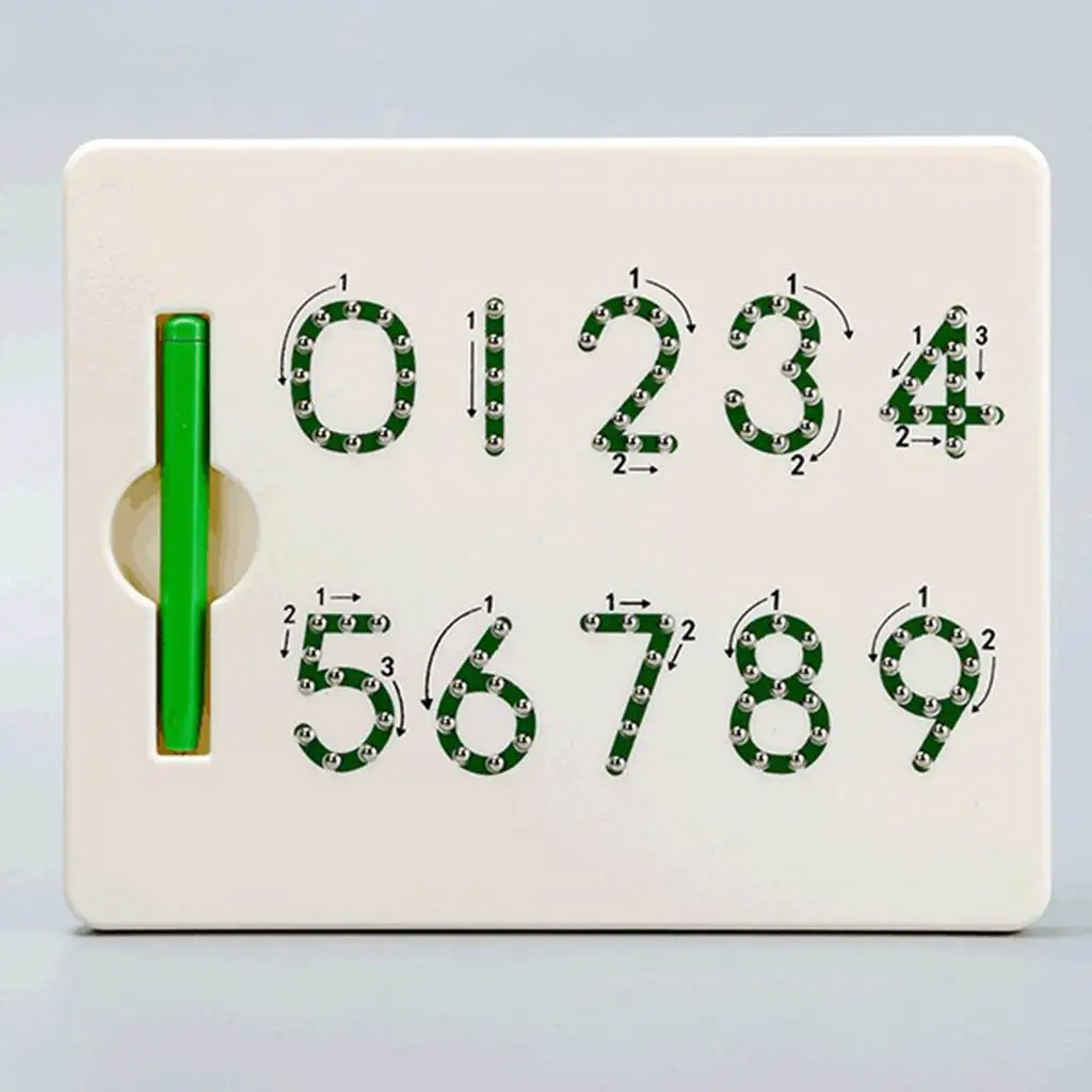 Magnetic Number Drawing Board with Pen Educational 0-9 Writing Toys Age 3+