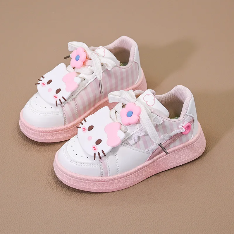 

Kids'Casual Shoes Sneakers Cartoon Hello Kitty Printed PU Leather For Girls Anti-slip Breathable Pink Shoes Size 28-37