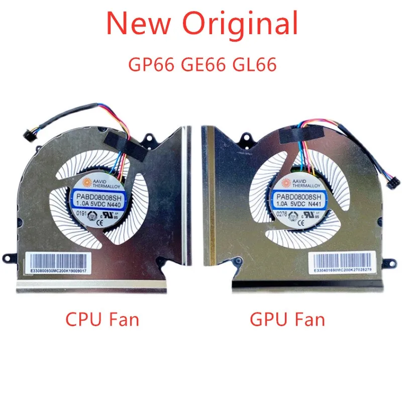 New Original Laptop CPU GPU cooling Fan For MSI GE66 GP66 GL66 MS-1541 MS-1542 MS-1543 N453 N454 PABD08008SH DC5V 1A