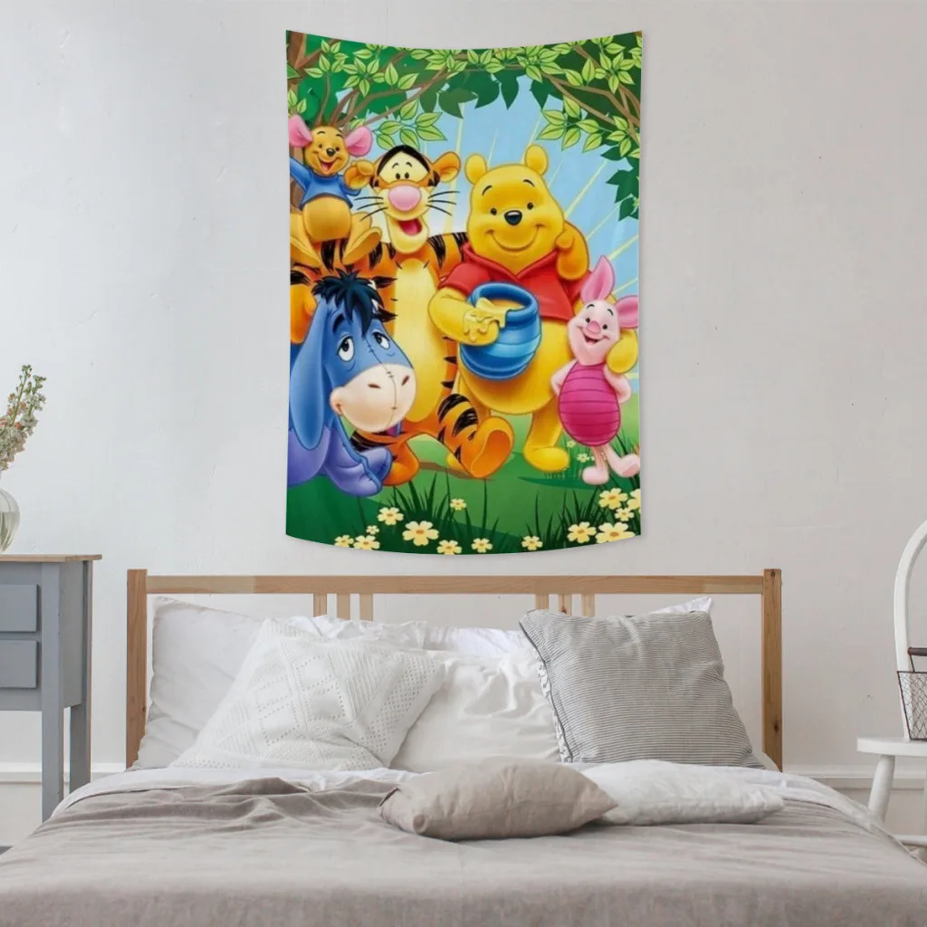 Winnie The Pooh And The Wind Blows Tapestry   Room Ornaments Decoration Bedroom Wall Décor