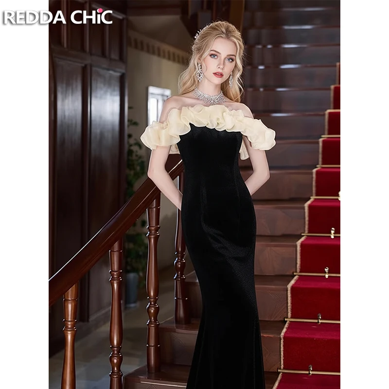 

REDDACHiC Cold Shoulder Ruffled Party Dress Sequin Lace Halter Bodycon Mermaid Maxi Dress Birthday Evening Elegant Women Clothes