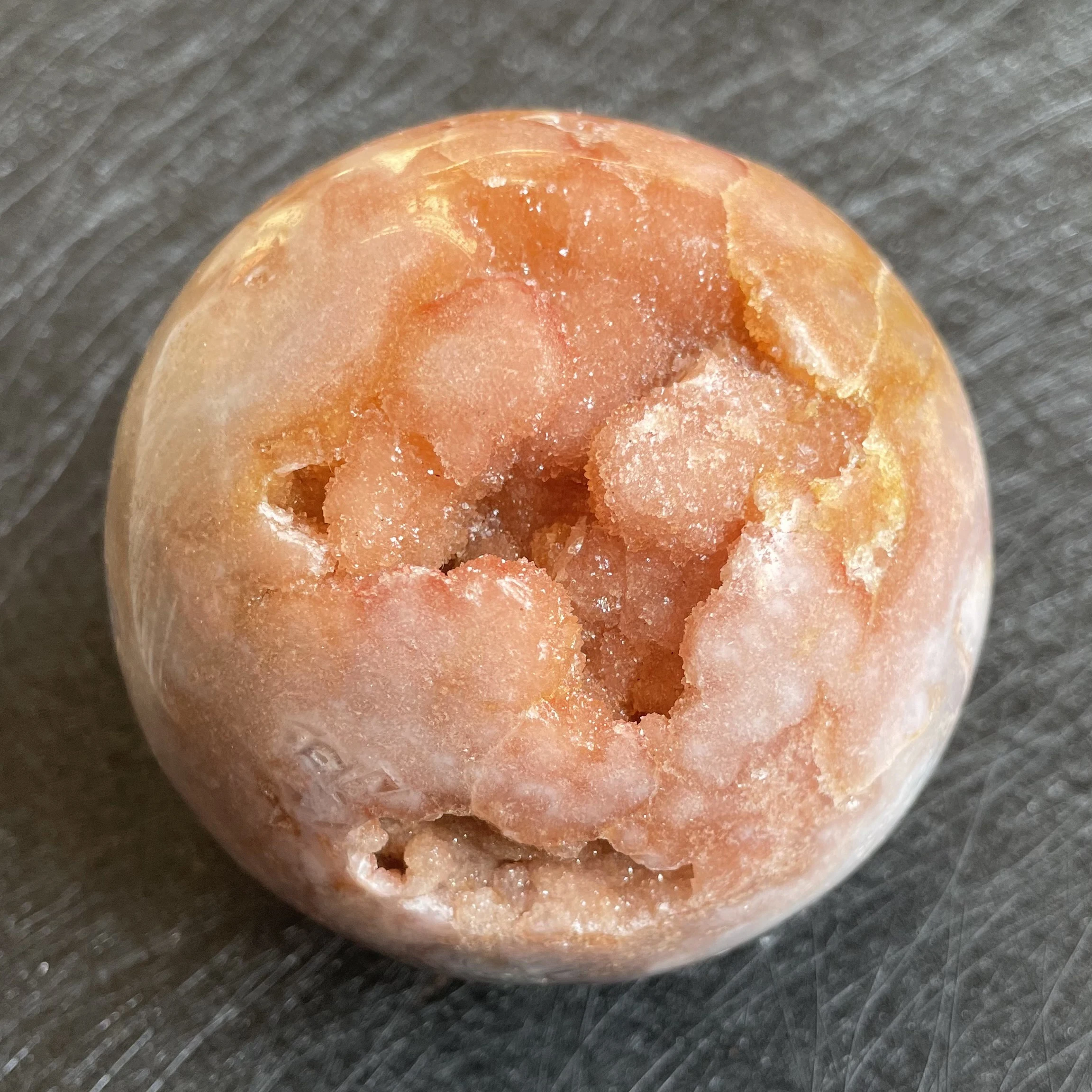 850g Natural Amethyst Cluster Pink Sakura Agate Sphere Open Tooth Ball Decoration Polished Quartz Sphere Reiki Healing
