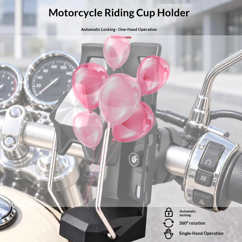 Adjustable Anti-Theft Motorcycle Cup Holder Durable Universal Bike Water Bottle Rack for Scooter ATV Riding Accessories