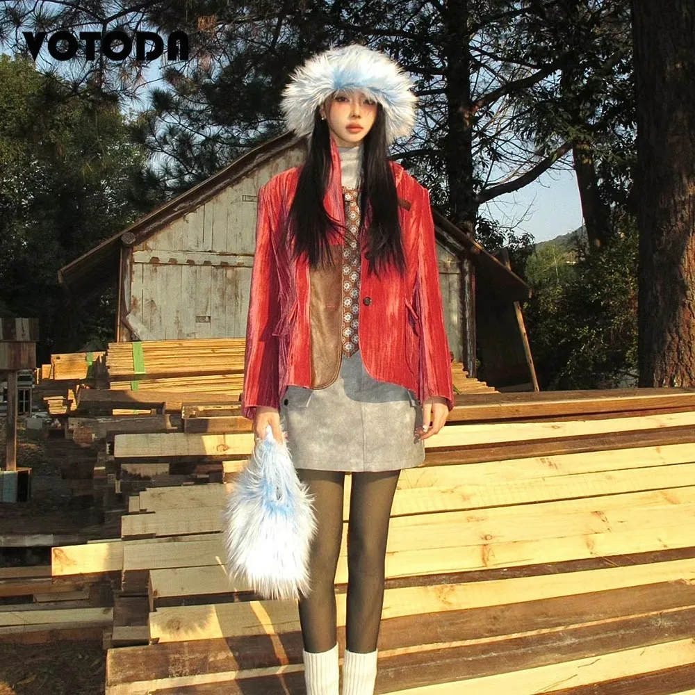 New Mongolian Fur Bucket Hat Handbag Set Women Furry Faux Fur Hat Long Hair Gradient Clutch Bag Luxury Fur Tote Hat Plush Set