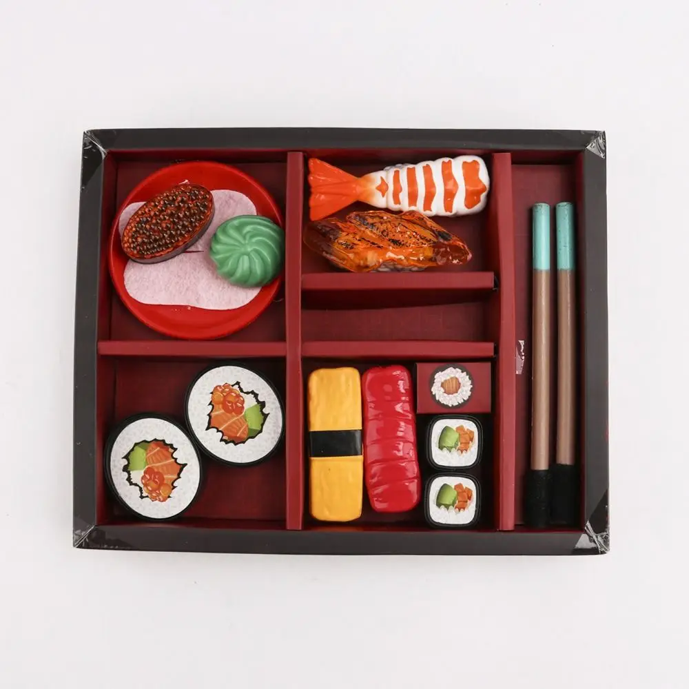 Jouer à rôle maison de poupée accessoires cadeaux maison enfants semblant cuisine jouets cuisine nourriture jouets Mini Sushi ensemble couverts jouets