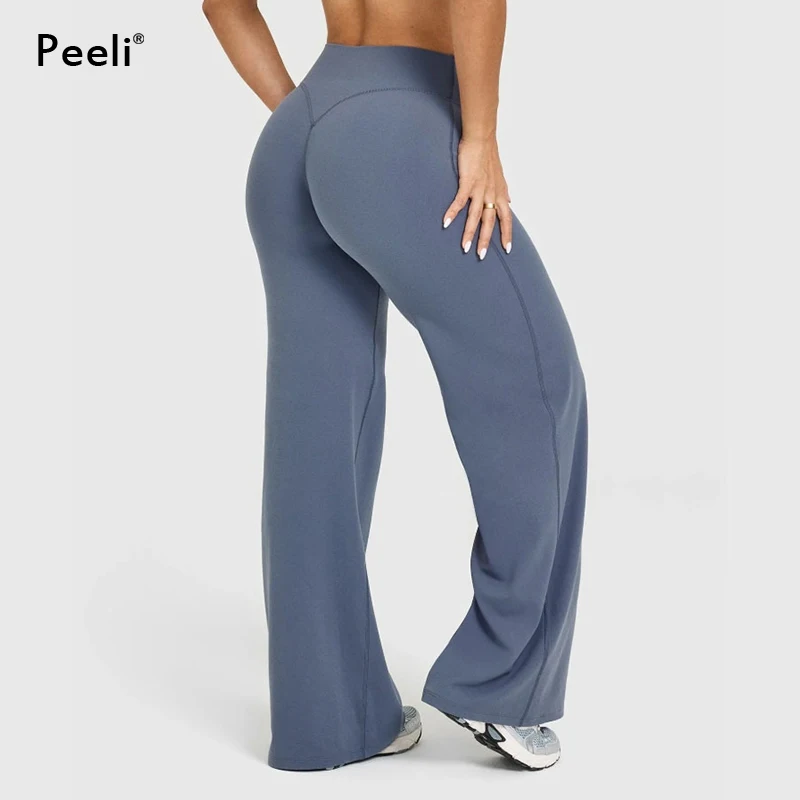 

Прямые брюки для йоги, мягкая масляная ткань, женская одежда, спортивные штаны со средней талией, леггинсы, спортивные брюки для фитнеса, пилатеса, бега
