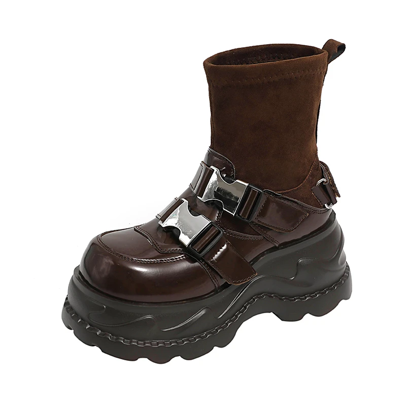 

Women's Ankle Boots Fashion Gothic Platform Botas British Short Boot Motorcycle Boots for Women Designer Punk Style Boots Botas