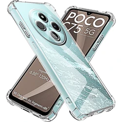 Clear Phone Case for Xiaomi Poco C75 5G C65 4G C61 C60 C55 C51 C35 TPU Transparent Protective Case Shockproof Back Full Covers