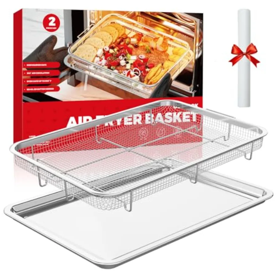 

Корзина для аэрофритюрницы и противень из нержавеющей стали для духовки, подставка для аэрофритюрницы, решетка для приготовления пищи и выпечки