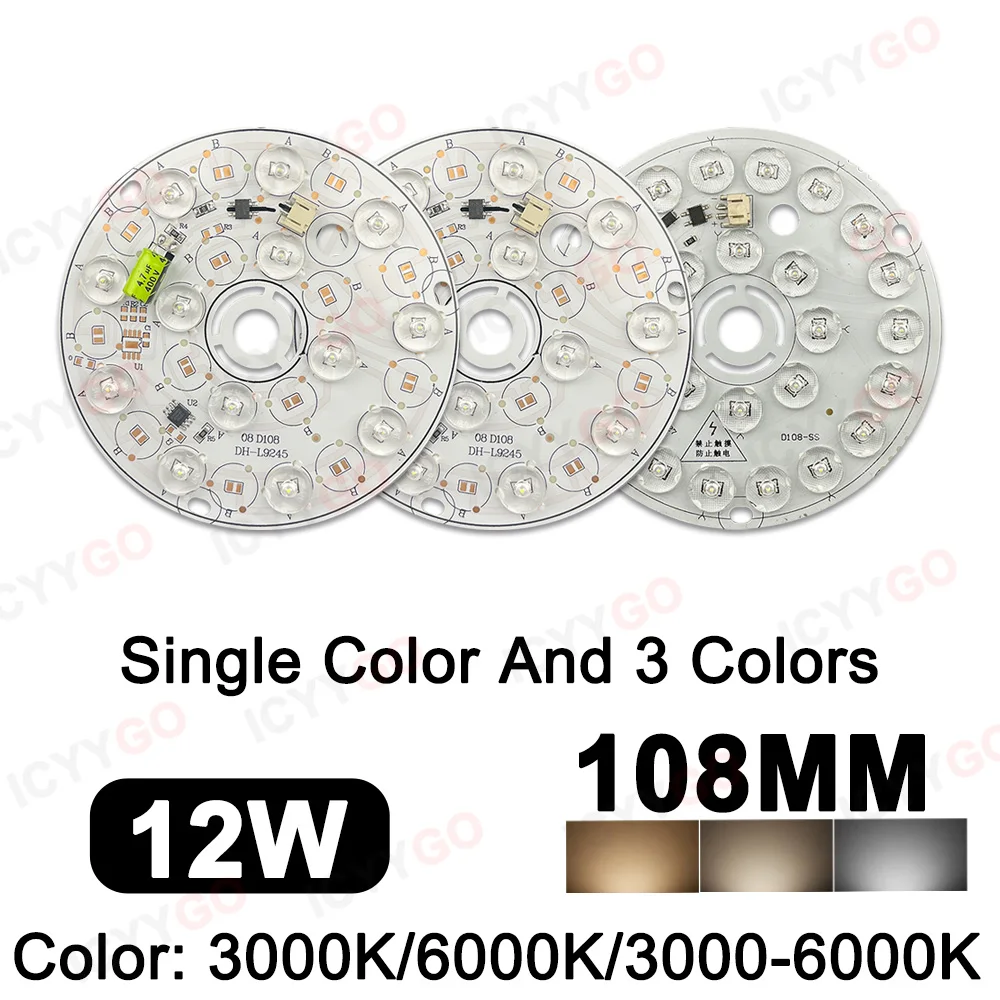 12W 18W 24W 36W LED With Lens Panel Round Light Patch LED Round Ceiling Panel Round Light Panel AC 220V LED Light 3 Color