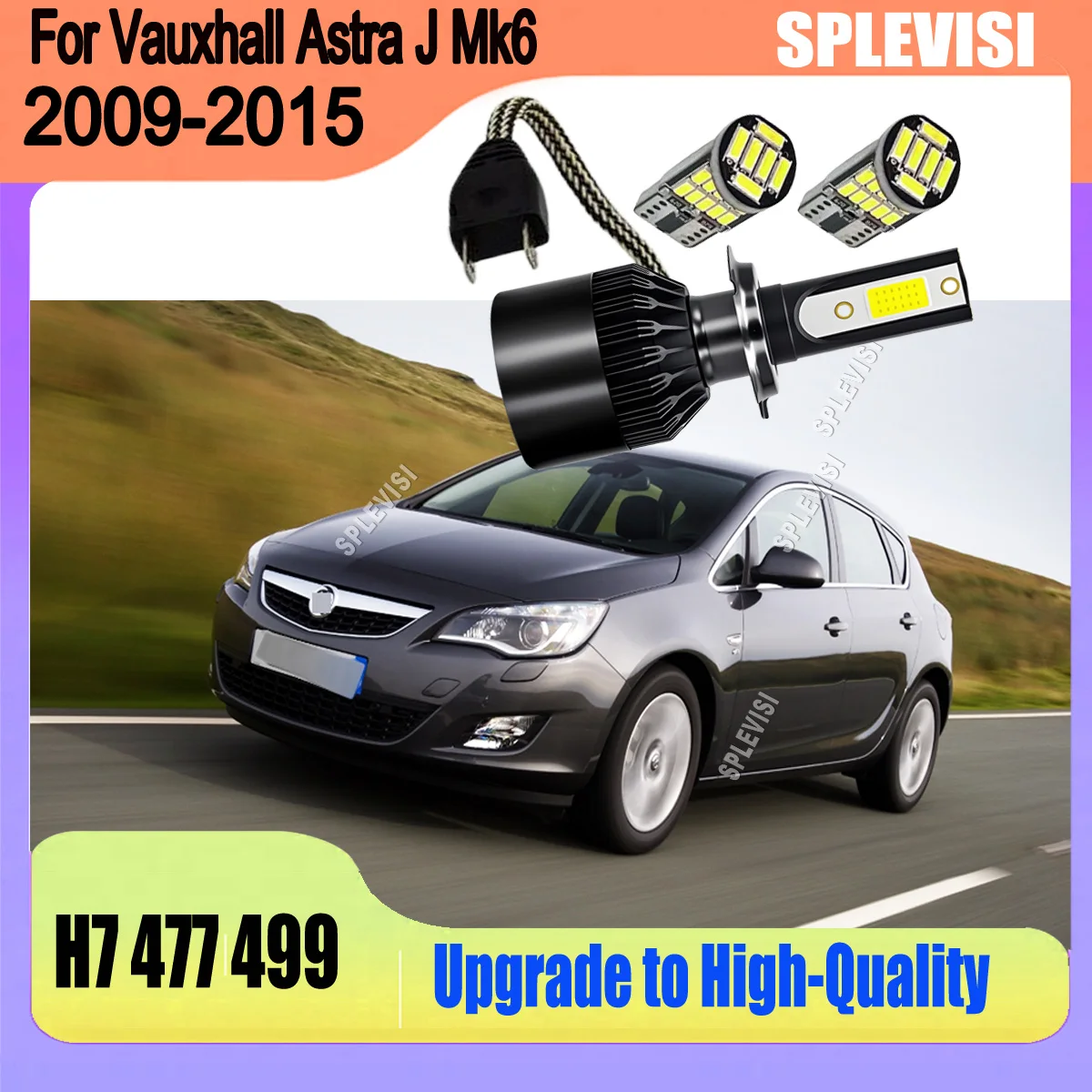 

LED H7 60W Headlight Bulb - Brighter, Whiter, Longer-Lasting Light For Vauxhall Astra J Mk6 2009 2010 2011 2012 2013 2014 2015