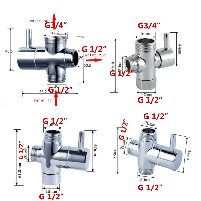 3way water filling valves G1/2