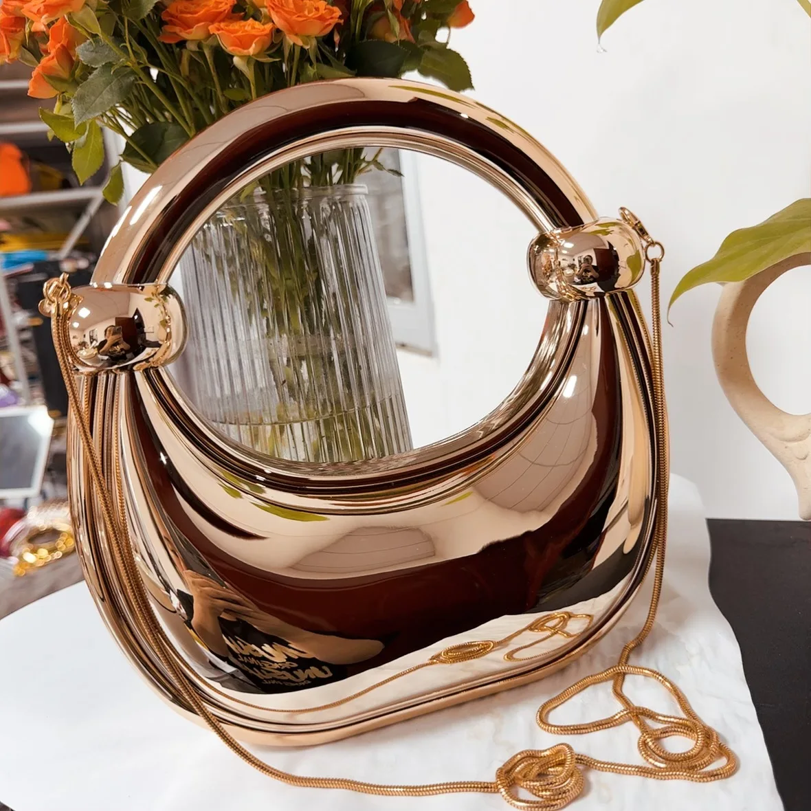 

Luxury Acrylic Women Bag Fashion Gold and Silver Women Handbag Jelly Bag Crossbody Bag