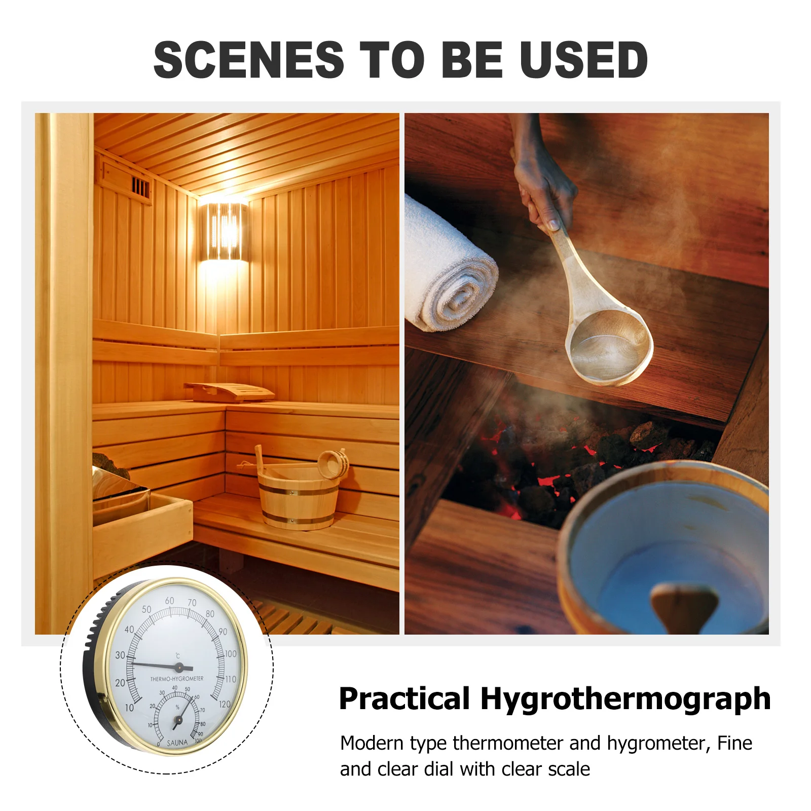 

1Pcs Sauna Sanitarium Hygrothermograph Multipurpose Thermometer Hygrometer Indoor Humidity Temperature Meter Garage
