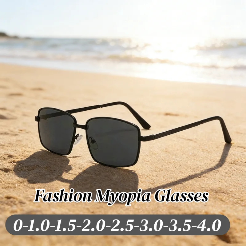 

Men's Ultralight Sunglasses with Minus Diopters New Trend Classic Myopia Glasses Gray Lenses Outdoor Anti-UV Eyewear Shades
