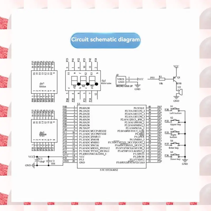 

ABGN DIY 51 Single-Chip Game Pixel Game Console Production Kit DIY Welding Training Electronic Clear Shell