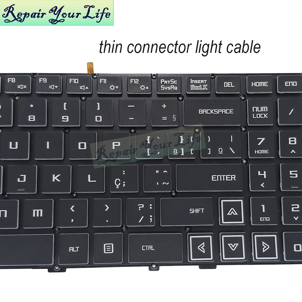 PT-BR Brazil Backlit keyboard for Avell Liv C62 LIV Notebook teclado abnt2 brasil Brazilian 6pin 21pin Light 002-12A33LHA33