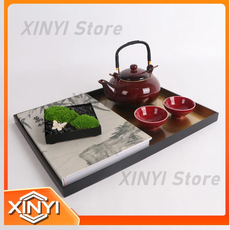 Ceramic Tea Set with Zen Style for New Chinese Interior Decoration for Model Room Sales Office Living Room Soft Decoration