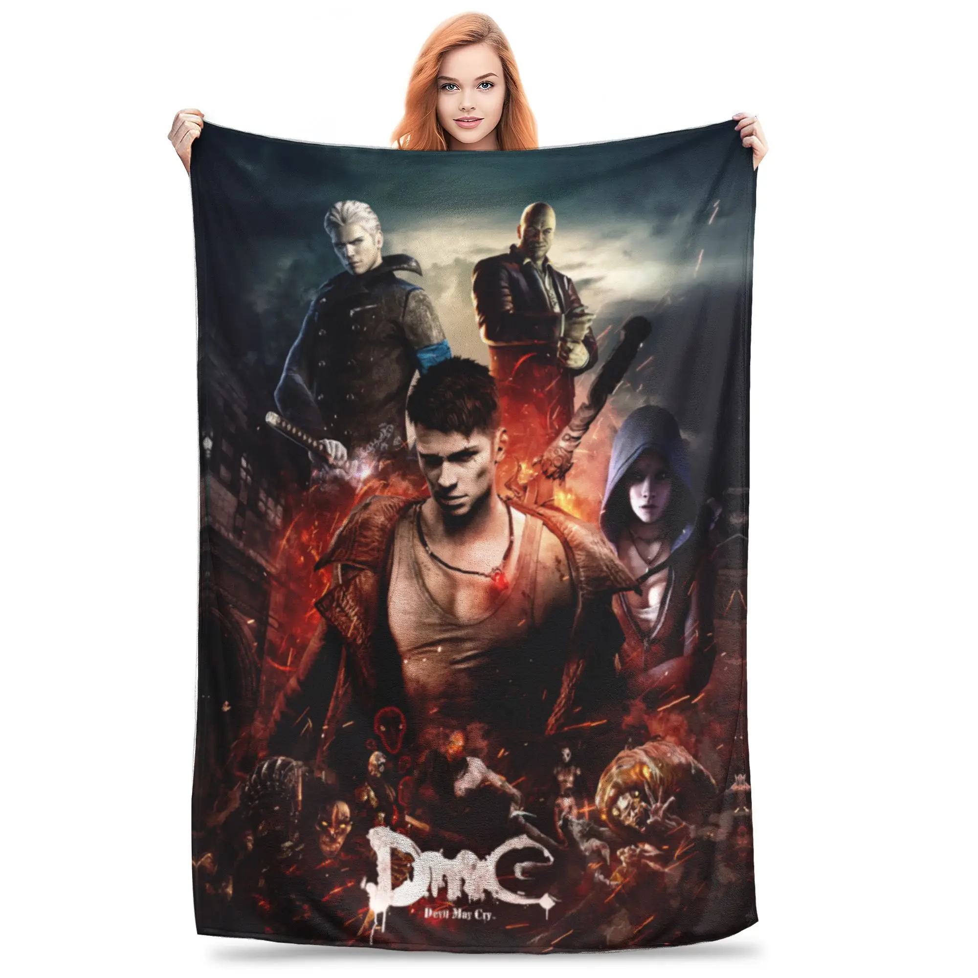 DMC Devil May Cry Ultimate Poster Blanket  Flannel Funny Warm Throw Blankets for Home Restaurant Spring Autumn