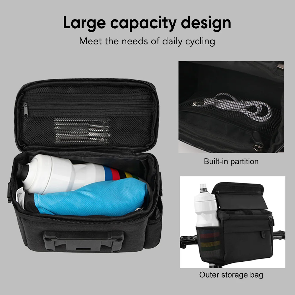 Bicycle Handlebar Bag Waterproof Mountain Bike Bag with Touch Screen Folding Phone Holder