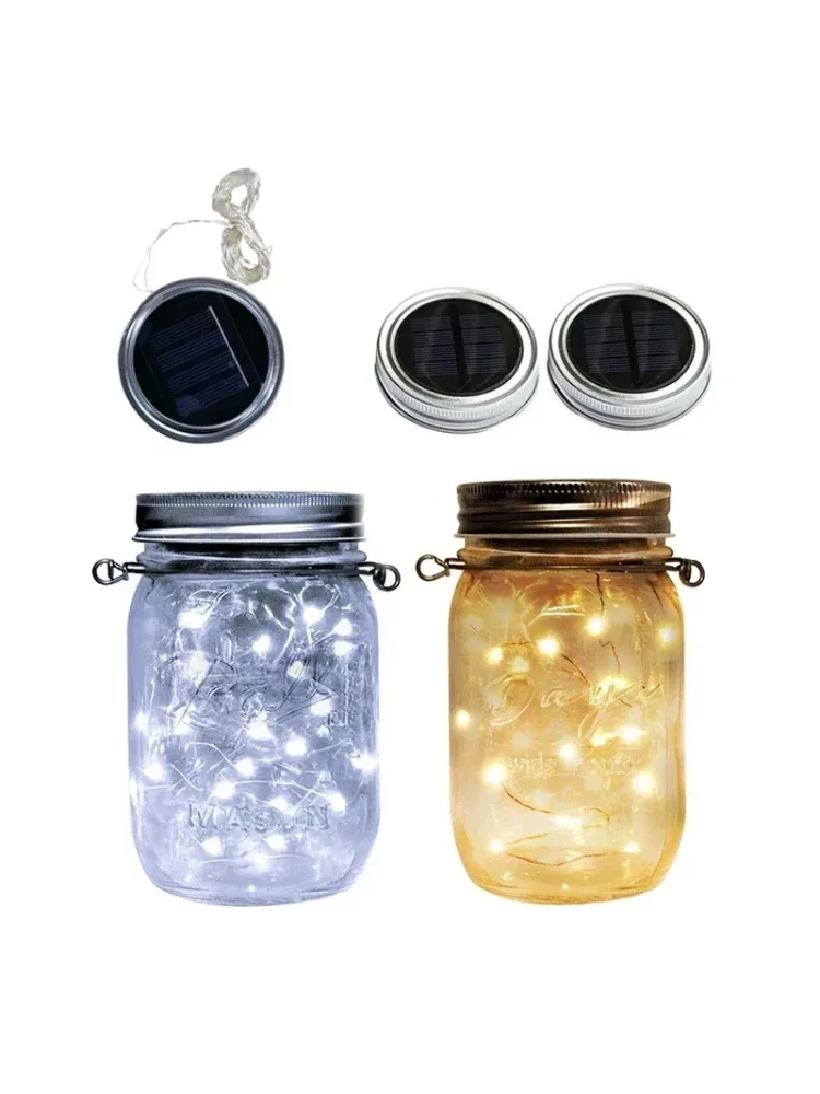 Lumière féerique décorative solaire, contrôle de la lumière étanche pour l'extérieur, verre à énergie solaire, couvercle de lumière décorative, accessoires, perle de lampe solaire