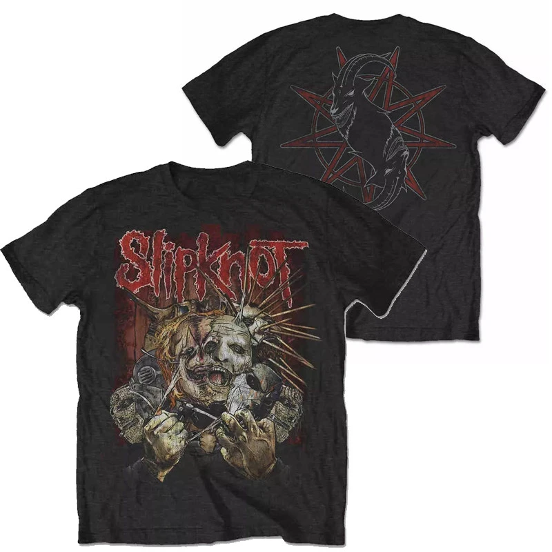 Demon Goat Slipknot Band T-Shirt Cotton Graphic Tee Men Women Summer Streetwear Top