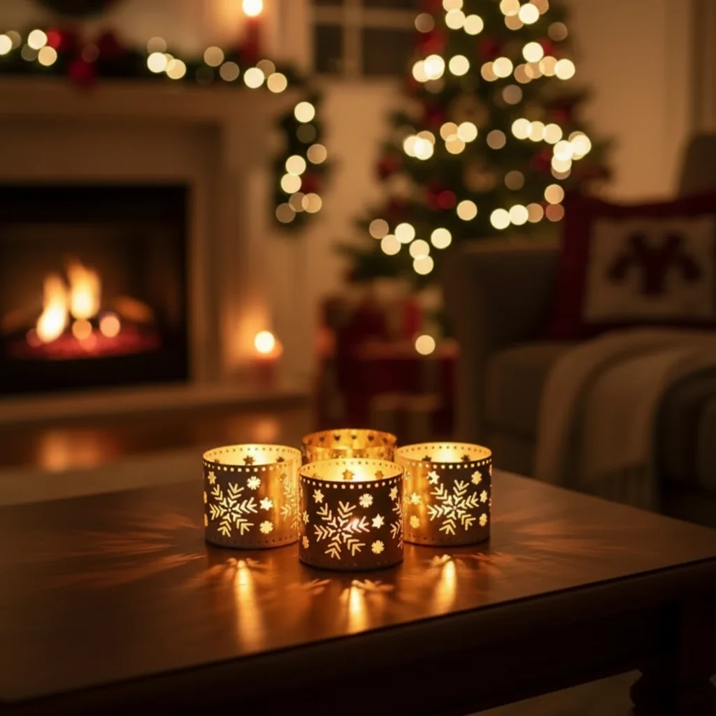 Ausgehöhlter Kerzenhalter, Weihnachtsdekoration, 1 Stück, dekorativer Kerzenständer für Tischdekoration