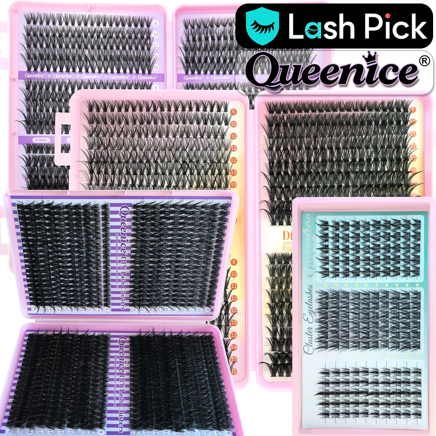 DIY-Wimpernverlängerung, individuelle Cluster-Wimpern, natürliches extra dickes Volumen, DIY zu Hause, Cluster-Wimpernverlängerung, Make-up