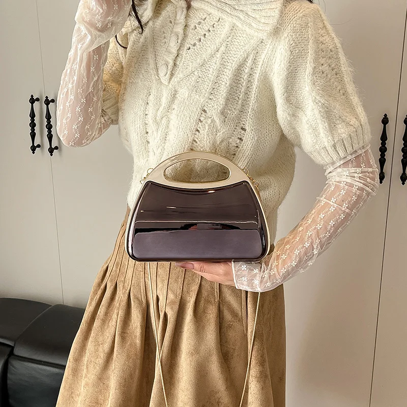 Vsper Luxury Evening Clutch Purses For Elegant Women Golden Acrylic Chain Cross Body Bags Wedding Dinner Party Designer Handbags