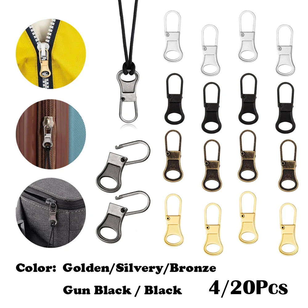 4-20PCS Metal Zip P…