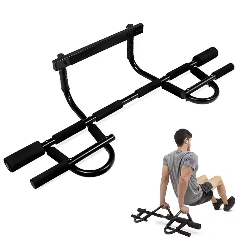 Home Fitness Equipment Multi-grip Foldable Door Mounted Dip Bar Adjustable Steel Pull Up Bar