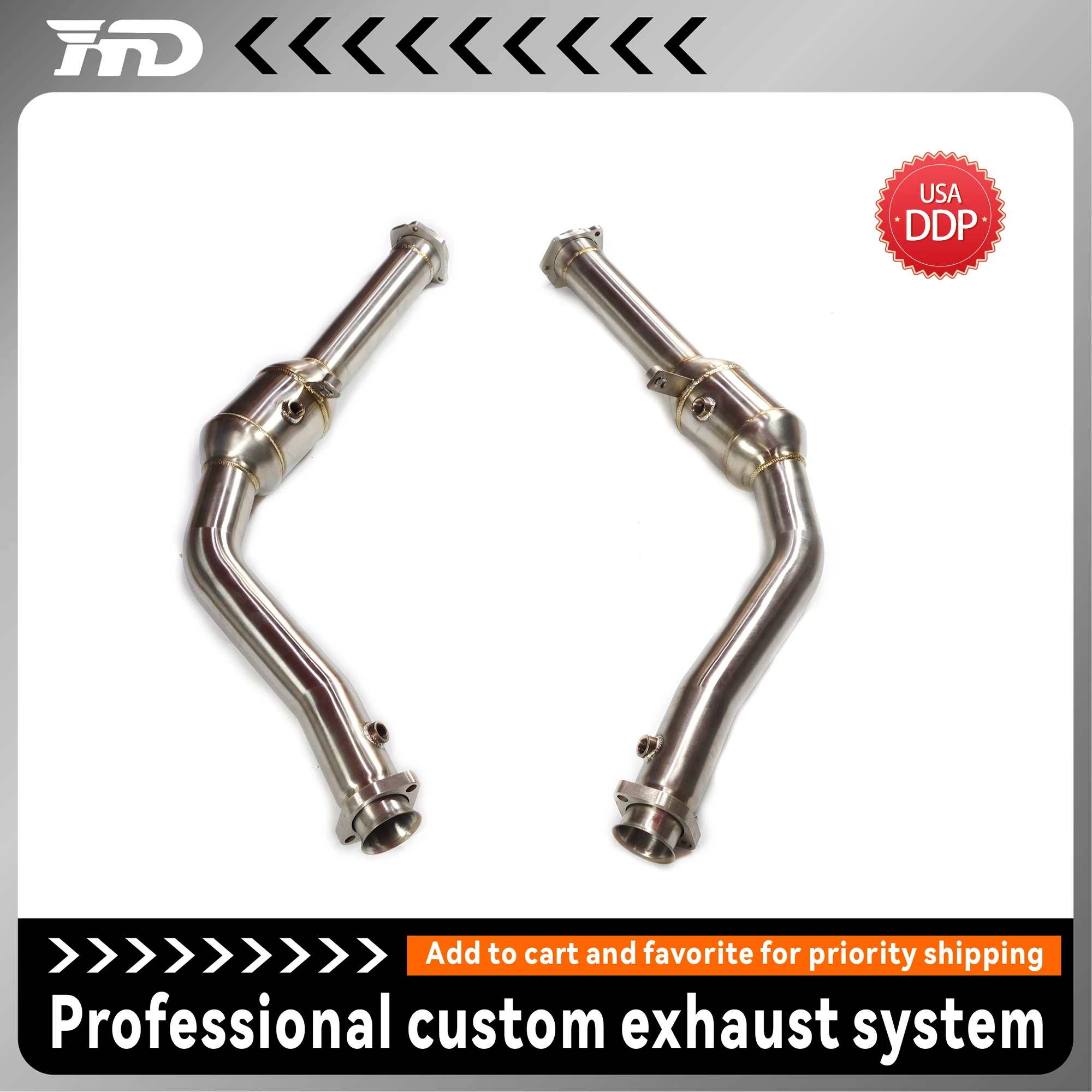 

HMD exhaust System High Flow Performance Downpipe for Mercedes-Benz G63 W463 car Accessories and Tools Without Heat Shield