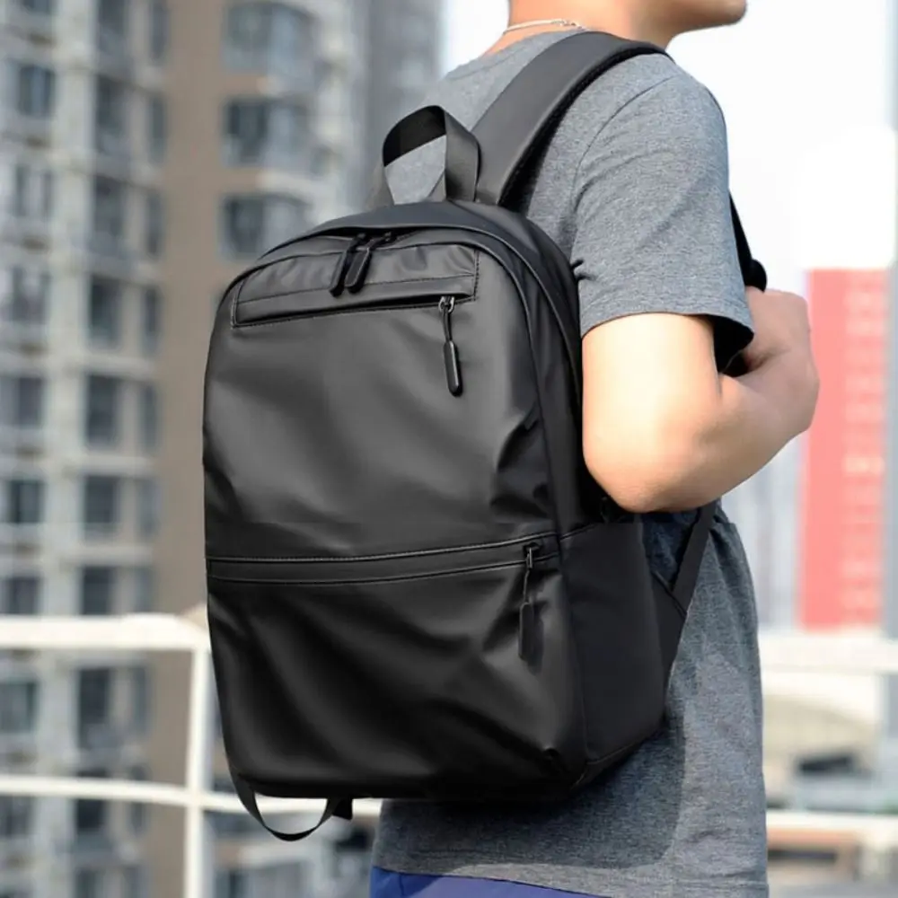 Casual Large Capacity Men Backpack Waterproof Black Student School Bag Leisure Multi-pocket Travel Knapsack Male