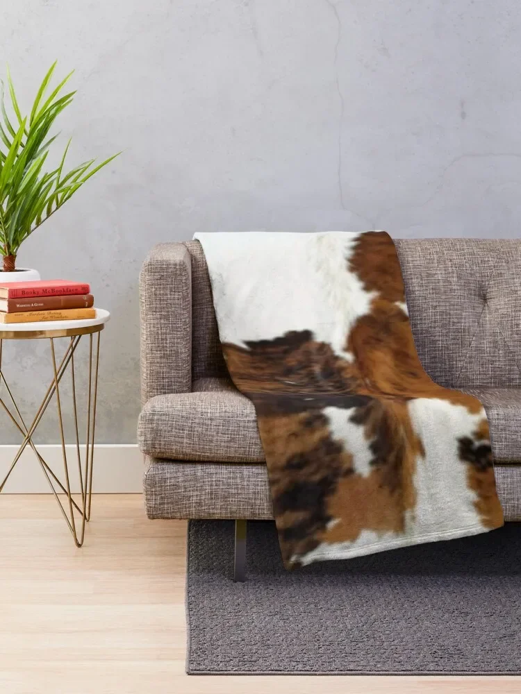 Brindle Cow Hide Throw Blanket Thin Large Blankets